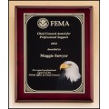 Rosewood Piano-Finish Plaque with Eagle Head 
